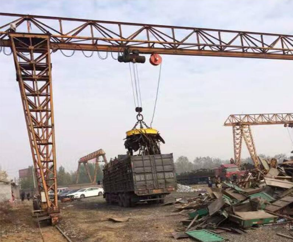 二手雙梁電磁盤龍門吊不易退磁怎么辦?